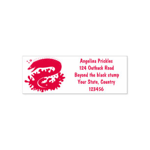Green moray eel funny cartoon illustration self-inking stamp
