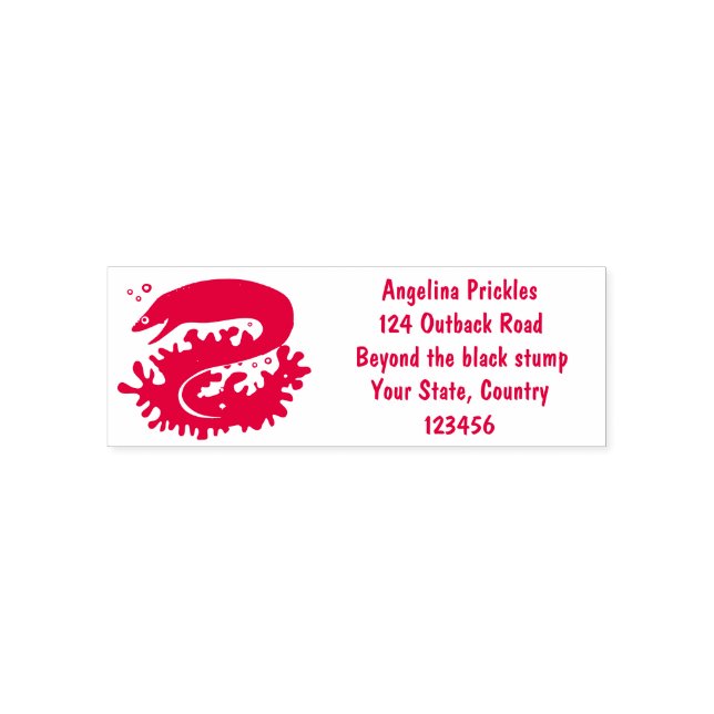 Green moray eel funny cartoon illustration  self-inking stamp (Design)