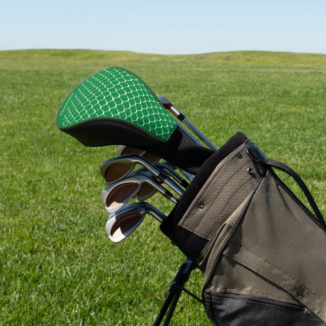Green Moroccan Pattern Design Golf Head Cover (In Situ)