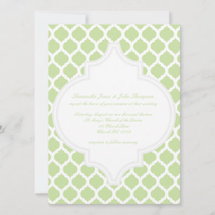 Green Moroccan Pattern Wedding Invitations