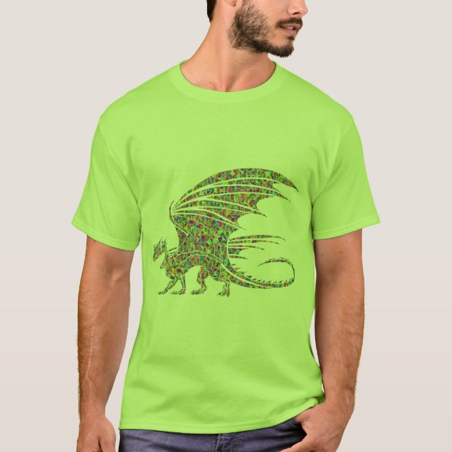 Green Mosaic Dragon t-shirt (Front)