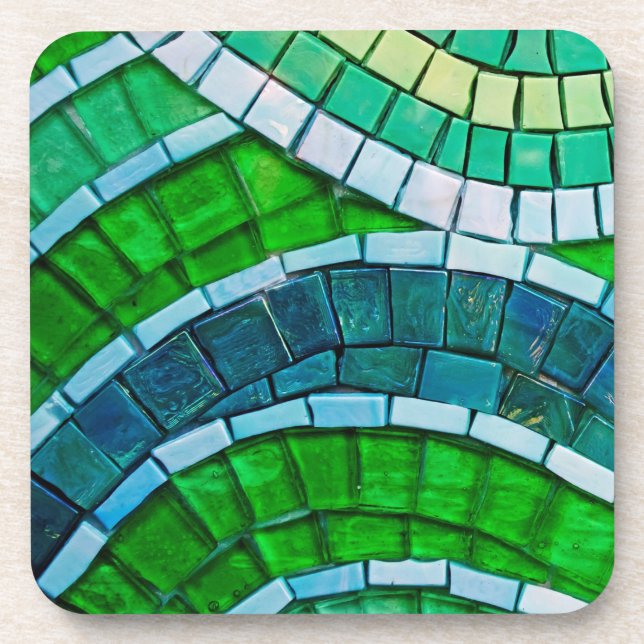 Green Mosaic Tiles Coaster (Front)