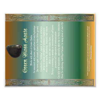Green Moss Agate Properties Chart Photo Print