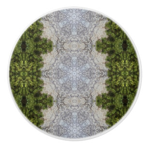 Green Moss & Earth Nature Art Ceramic Knob