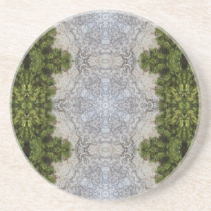 Green Moss & Earth Nature Art Coaster