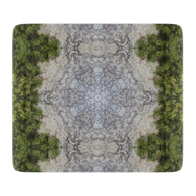 Green Moss & Earth Nature Art Cutting Board (Front)