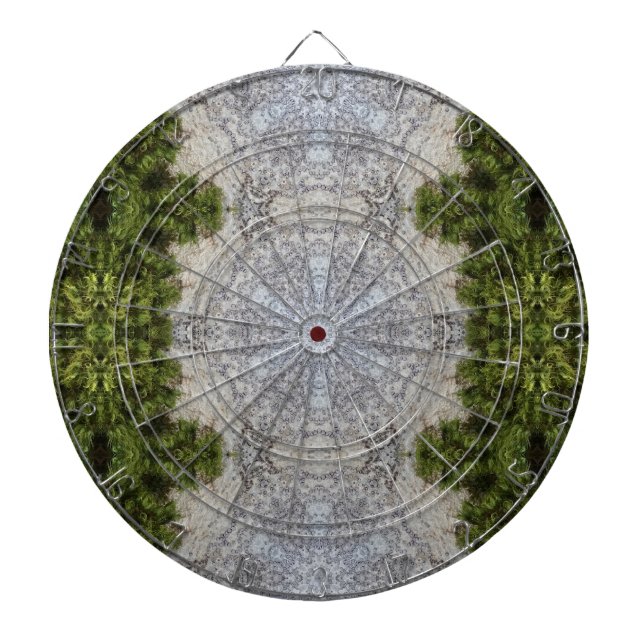 Green Moss & Earth Nature Art Dartboard (Front)