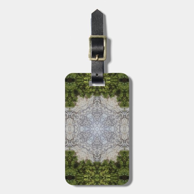 Green Moss & Earth Nature Art Luggage Tag (Front Vertical)