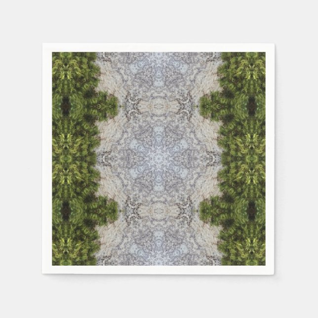 Green Moss & Earth Nature Art Napkin (Front)