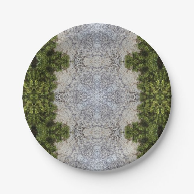 Green Moss & Earth Nature Art Paper Plate (Front)