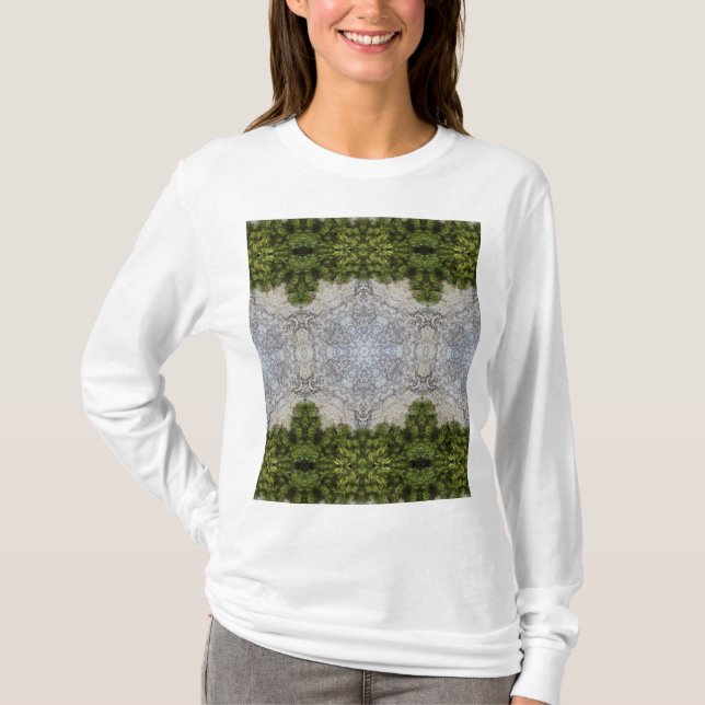 Green Moss & Earth Nature Art T-Shirt (Front)