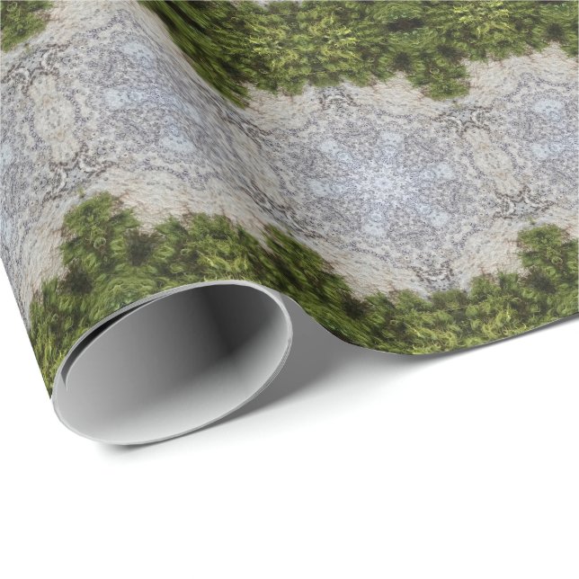 Green Moss & Earth Nature Art Wrapping Paper (Roll Corner)