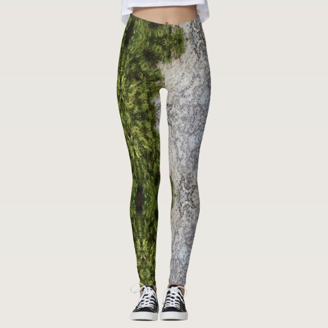 Green Moss & Nature Earth Art Leggings (Front)