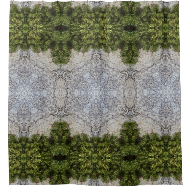 Green Moss & Nature Earth Art Shower Curtain (Front)