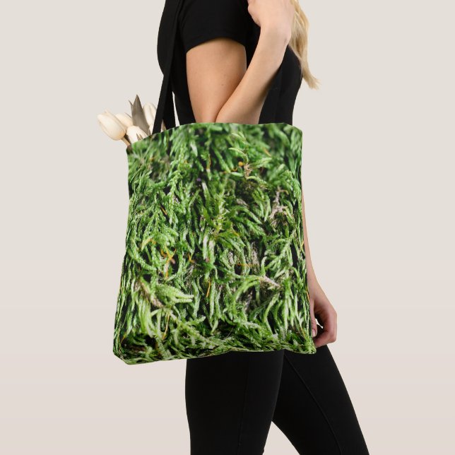 Green Moss Nature Tote Bag (Close Up)