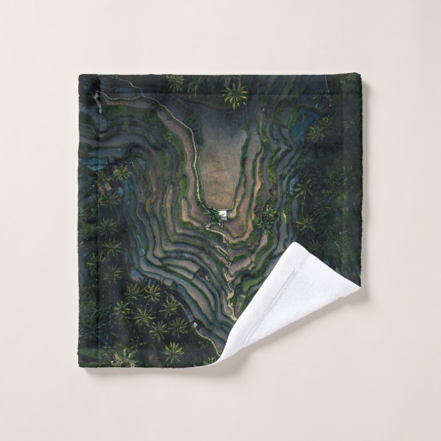 Green moss on black rock wash cloth (Wash Cloth)