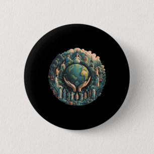 Green Mother Earth Day Gaia Save Our Planet Women 6 Cm Round Badge