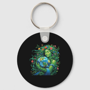 Green Mother Nature Earth Day Earth Mother Planet  Key Ring