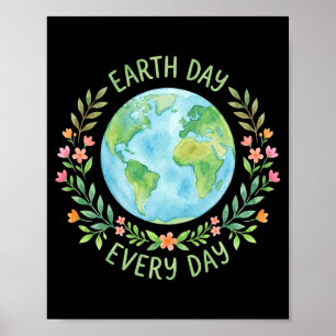 Green mother nature girls earth day shirt women poster