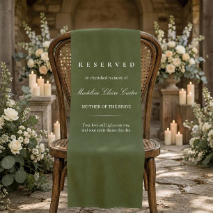Green Mother of the Bride Reserved Linen Wedding Short Table Runner