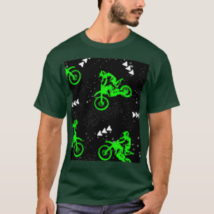 Green Motocross Rider  T-Shirt