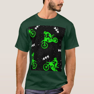 Green Motocross Rider  T-Shirt