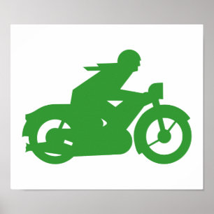 Green Motorbiker Sign