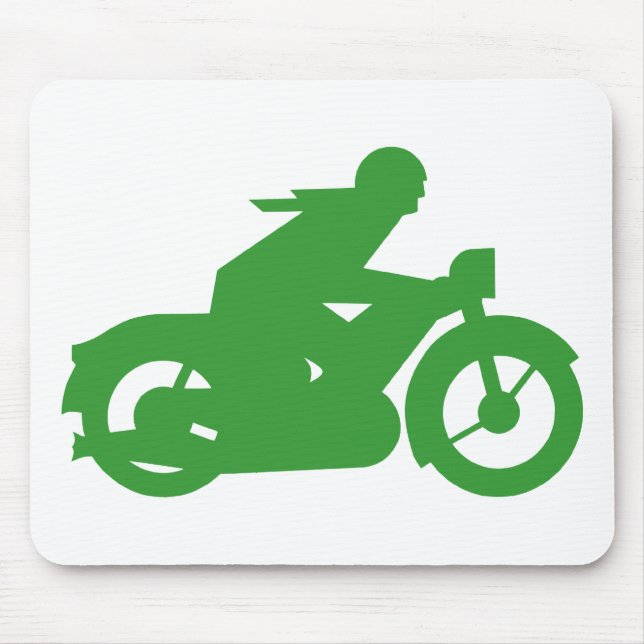 Green Motorbiker Sign Mouse Pad (Front)
