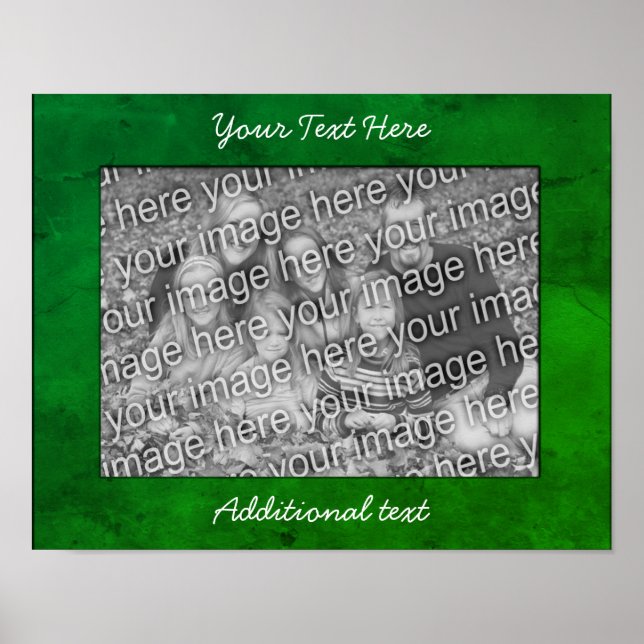 Green Mottled Frame Create Your Own Photo  Poster (Front)