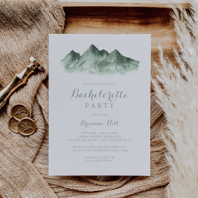 Green Mountain Country Bachelorette Party  Invitation (Creator Uploaded)