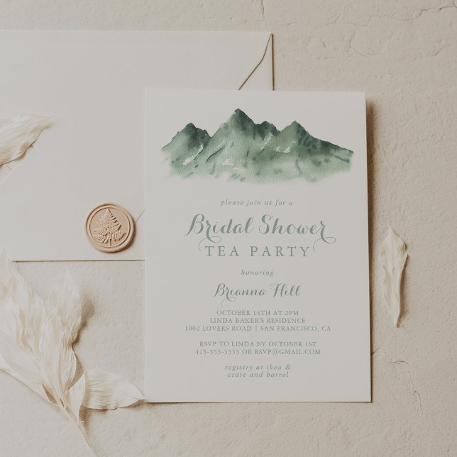 Green Mountain Country Bridal Shower Tea Party  Invitation (Creator Uploaded)