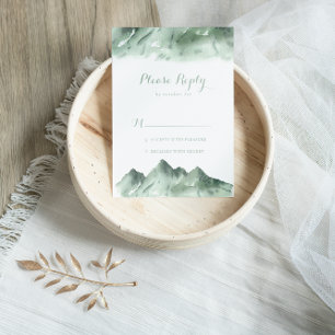 Green Mountain Country Calligraphy RSVP Card