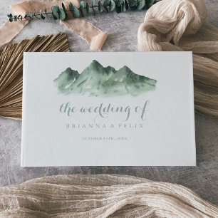 Green Mountain Country Calligraphy Wedding Guest Book