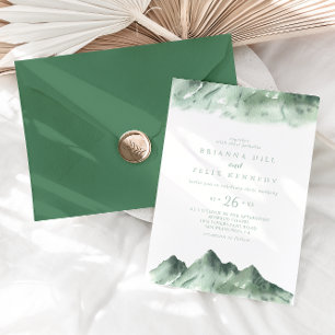 Green Mountain Country Casual Wedding Invitation