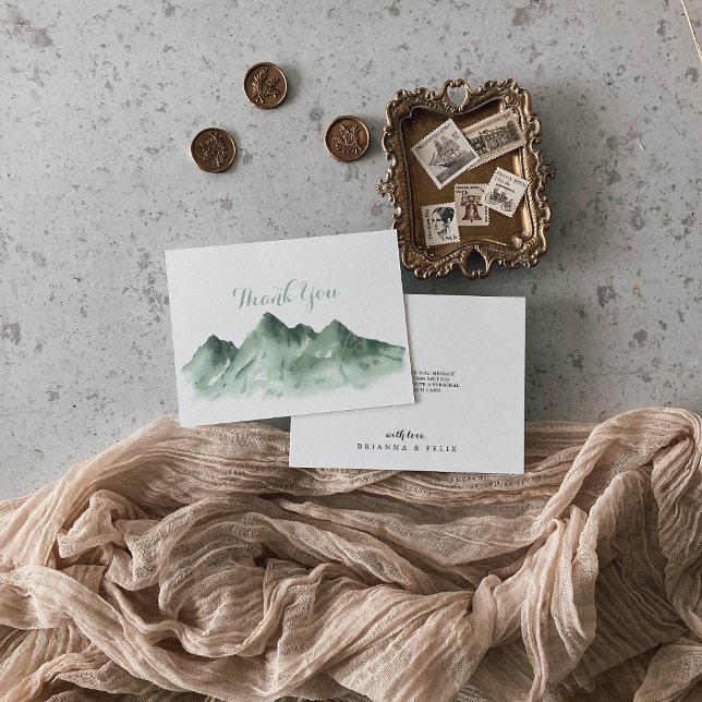 Green Mountain Country Flat Wedding Thank You Card (Creator Uploaded)