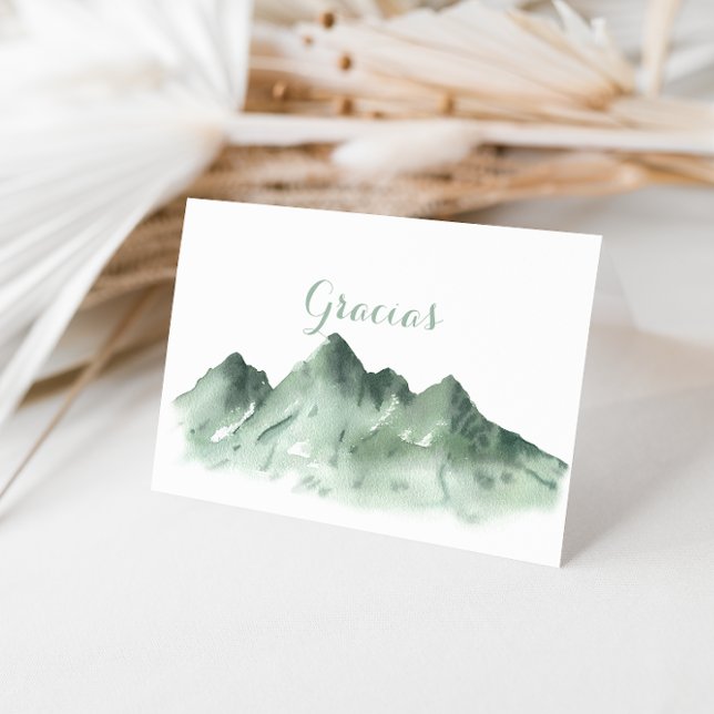 Green Mountain Country Folded Wedding Gracias Card (Creator Uploaded)