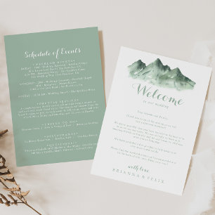 Green Mountain Country Wedding Welcome Letter