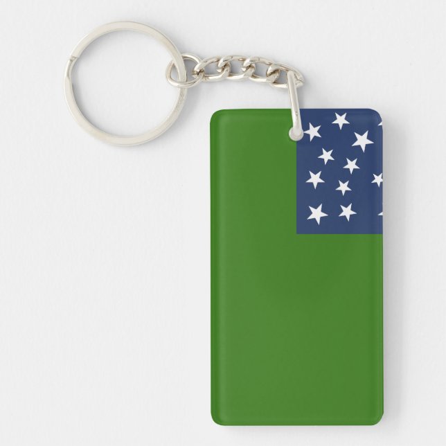 Green mountain flag USA patriotic historical ameri Key Ring (Front)