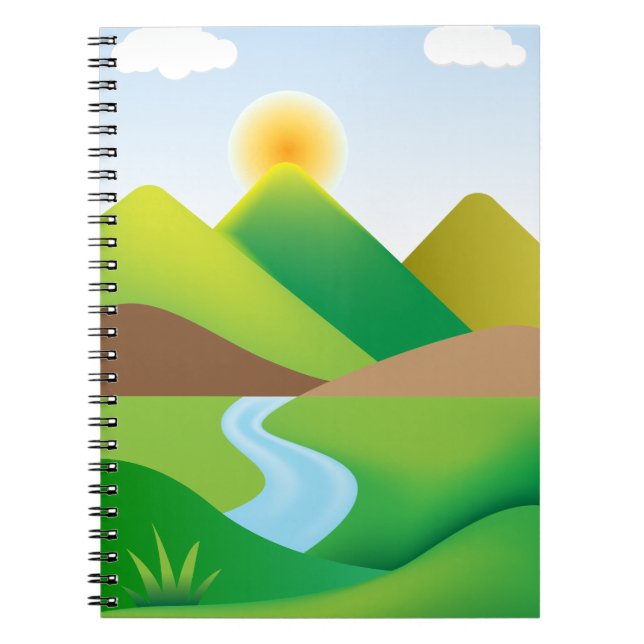 Green Mountain Landscape WithSpiral Photo Notebook (Front)