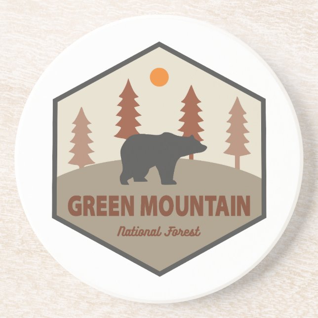Green Mountain National Forest Bear Coaster (Front)