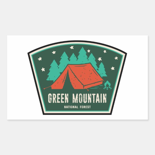 Green Mountain National Forest Camping Rectangular Sticker (Front)