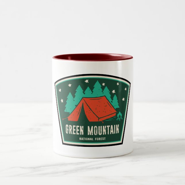 Green Mountain National Forest Camping Two-Tone Coffee Mug (Center)