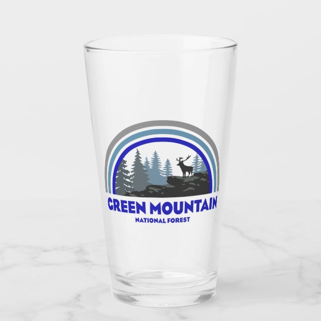 Green Mountain National Forest Rainbow Deer Glass (Front)