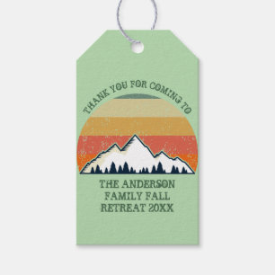 Green Mountain Sunset Forest Family Reunion Party Gift Tags