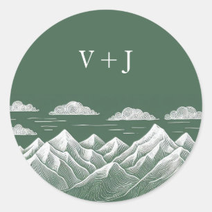 Green Mountain Wedding Classic Round Sticker
