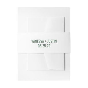 Green Mountain Wedding Invitation Belly Band