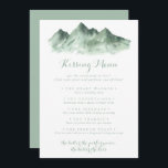 Green Mountain Wedding Kissing Menu Game Card<br><div class="desc">This green mountain wedding kissing menu game card is perfect for a rustic wedding reception. The design features a watercolor hand-painted green mountain,  inspiring a countryside theme.</div>