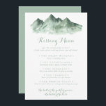 Green Mountain Wedding Kissing Menu Game Card<br><div class="desc">This green mountain wedding kissing menu game card is perfect for a rustic wedding reception. The design features a watercolor hand-painted green mountain,  inspiring a countryside theme.</div>