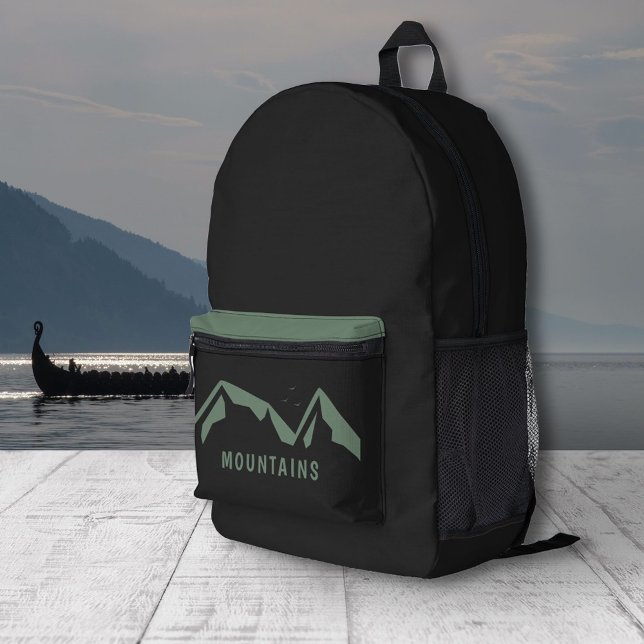 Green Mountains Black Backpack (Green Mountains Black Backpack)