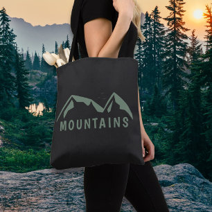 Green Mountains Black Tote Bag